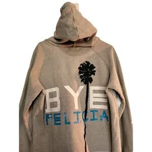 Baja East Distressed Heavy Cotton Hoodie Sweatshirt Graphics Gray Size 1 Med